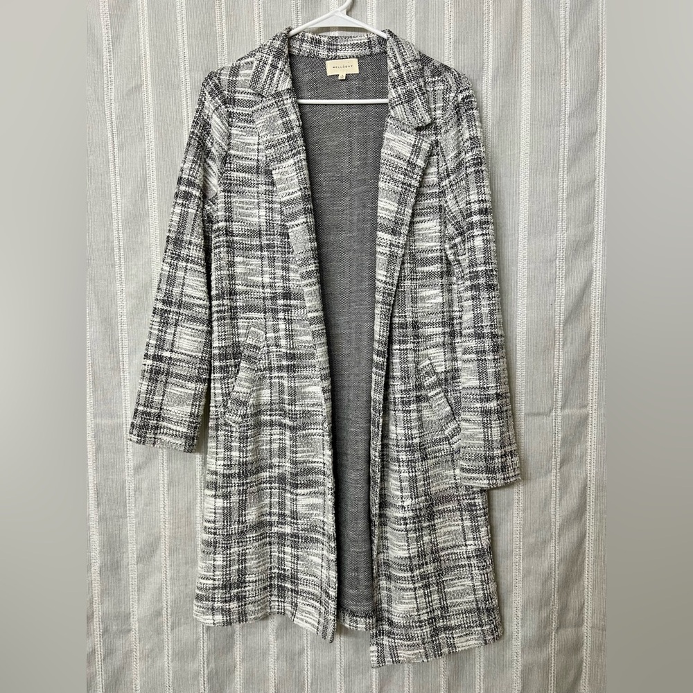 MELLODAY Black and White Textured Coat